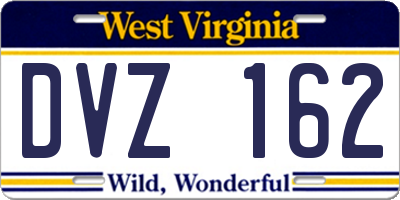 WV license plate DVZ162