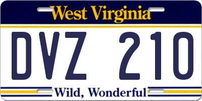 WV license plate DVZ210