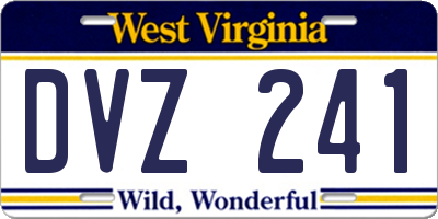 WV license plate DVZ241