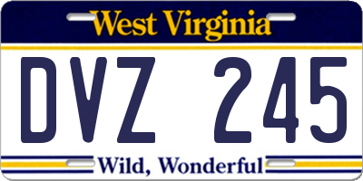 WV license plate DVZ245