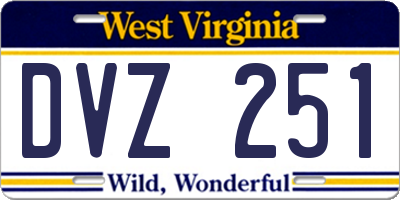 WV license plate DVZ251