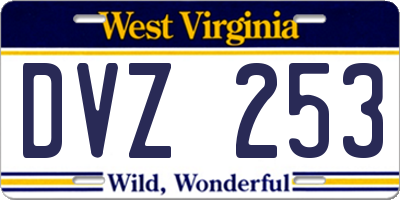 WV license plate DVZ253