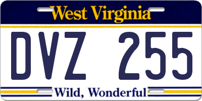 WV license plate DVZ255