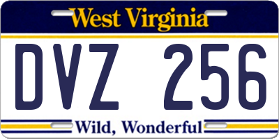WV license plate DVZ256