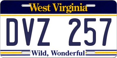 WV license plate DVZ257