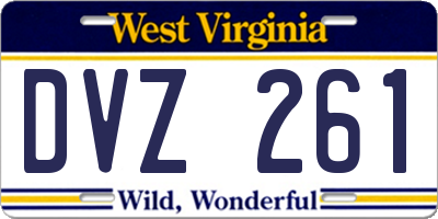 WV license plate DVZ261