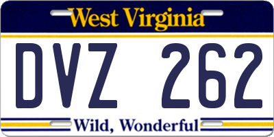 WV license plate DVZ262
