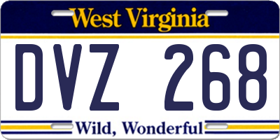WV license plate DVZ268