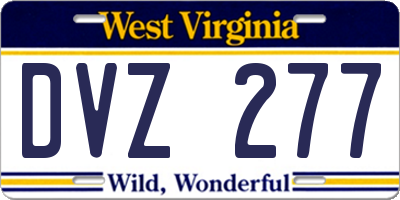 WV license plate DVZ277