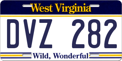 WV license plate DVZ282