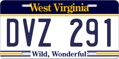WV license plate DVZ291