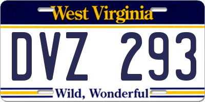 WV license plate DVZ293