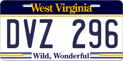WV license plate DVZ296