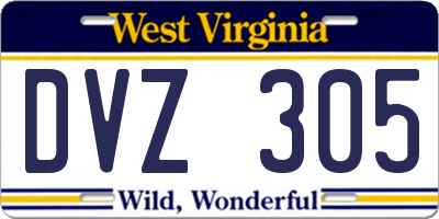 WV license plate DVZ305