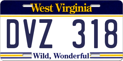 WV license plate DVZ318