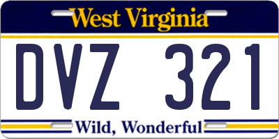 WV license plate DVZ321
