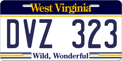 WV license plate DVZ323