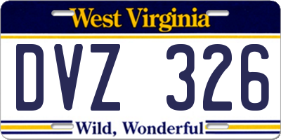 WV license plate DVZ326