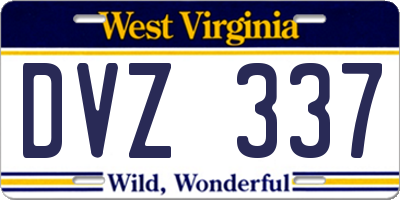 WV license plate DVZ337
