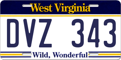 WV license plate DVZ343