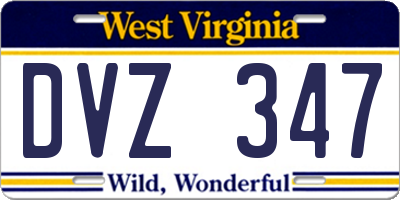 WV license plate DVZ347