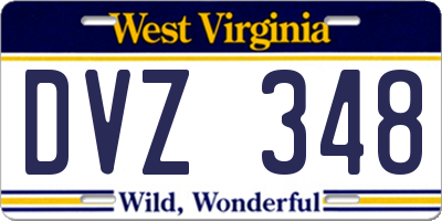WV license plate DVZ348