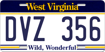 WV license plate DVZ356