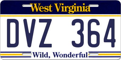 WV license plate DVZ364