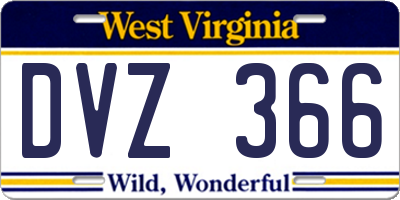 WV license plate DVZ366