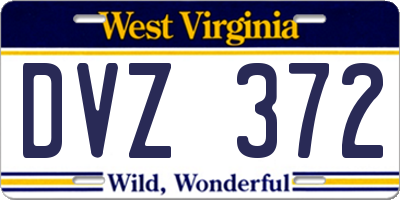 WV license plate DVZ372