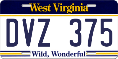 WV license plate DVZ375