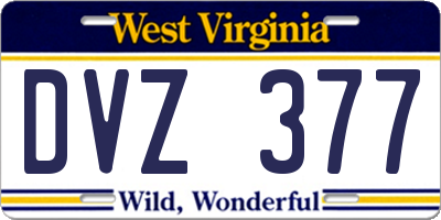 WV license plate DVZ377