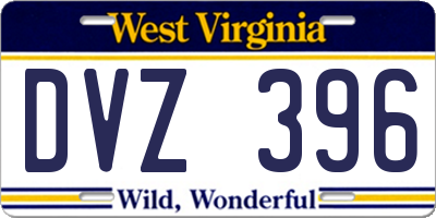 WV license plate DVZ396