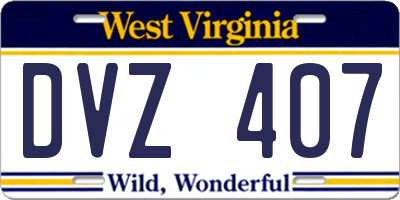 WV license plate DVZ407