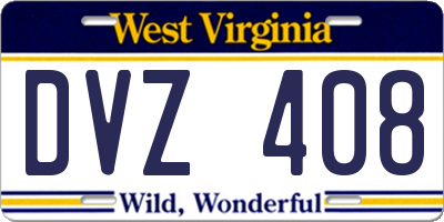 WV license plate DVZ408
