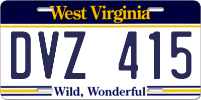 WV license plate DVZ415