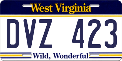 WV license plate DVZ423