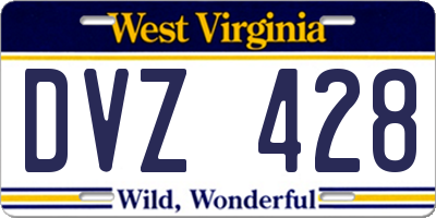 WV license plate DVZ428