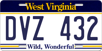 WV license plate DVZ432