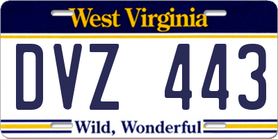 WV license plate DVZ443
