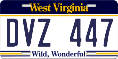 WV license plate DVZ447