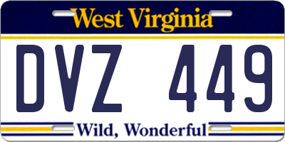 WV license plate DVZ449