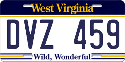 WV license plate DVZ459