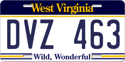 WV license plate DVZ463