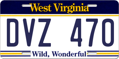 WV license plate DVZ470