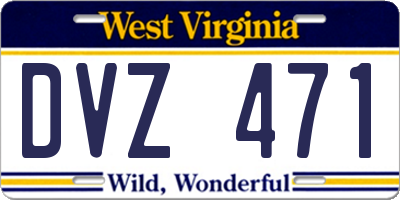 WV license plate DVZ471