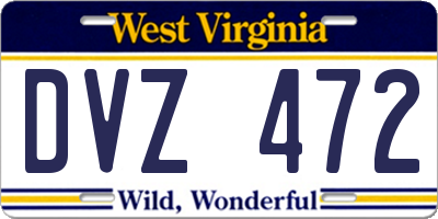 WV license plate DVZ472