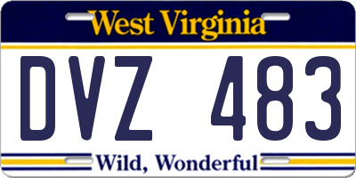 WV license plate DVZ483