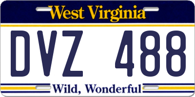 WV license plate DVZ488