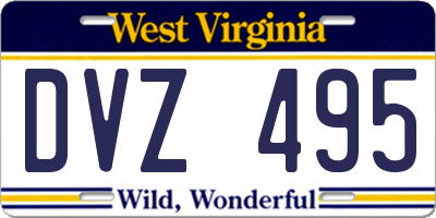 WV license plate DVZ495